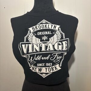 JNK Black Vintage Graphic Crop Top